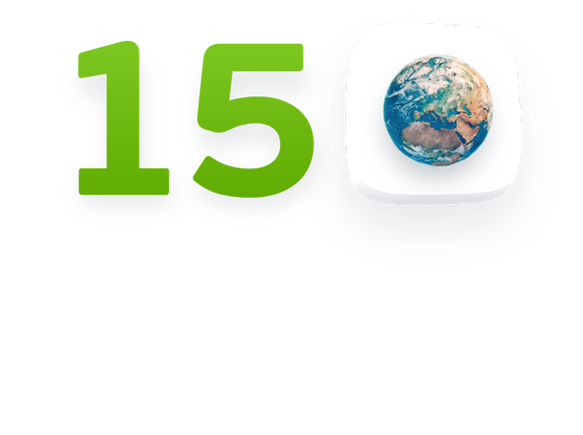 Реализованы проекты в 15 странах